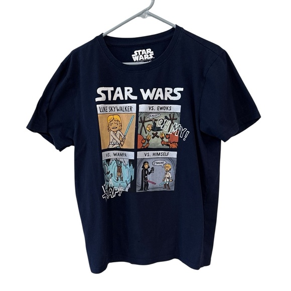 Men’s Star Wars Luke Skywalker Comic Navy Blue Tee Shirt, Size Large. - Picture 1 of 7